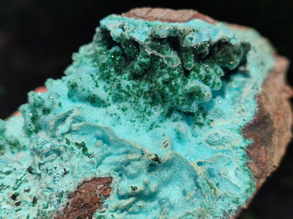 Natural Large Drusy Coated Chrysocolla with Malachite Specimen x 1 From Lupoto Mine, Congo - Toprock Gemstones and Minerals 