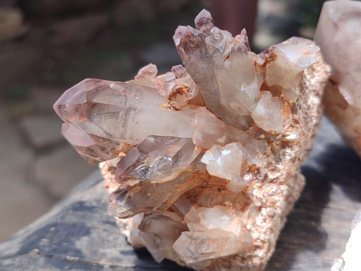 Natural Red Hematoid Quartz Clusters x 3 From Karoi, Zimbabwe - Toprock Gemstones and Minerals 
