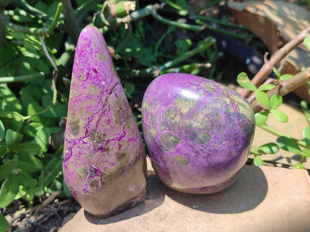 Polished Stichtite Standing Free Forms x 3 From Barberton, South Africa - Toprock Gemstones and Minerals 
