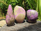 Polished Stichtite Standing Free Forms x 3 From Barberton, South Africa - Toprock Gemstones and Minerals 