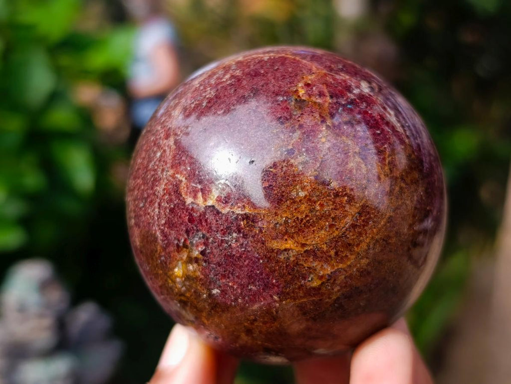 Polished Garnet Spheres x 2 From Mahajanga, Madagascar - Toprock Gemstones and Minerals 