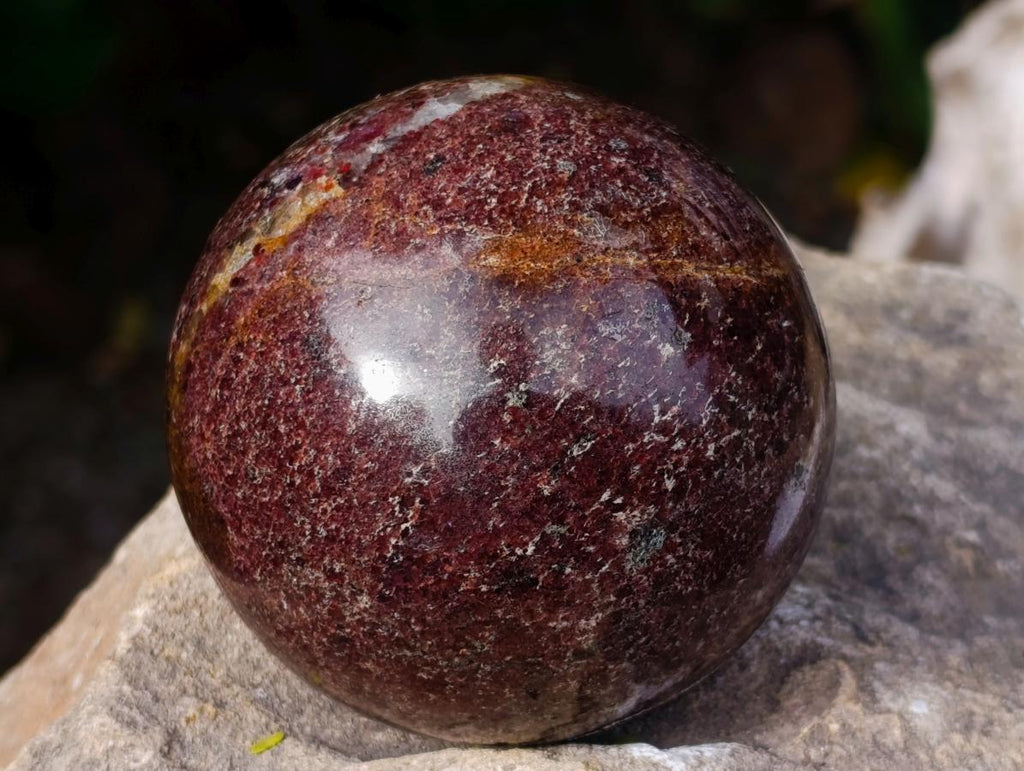 Polished Garnet Spheres x 2 From Mahajanga, Madagascar - Toprock Gemstones and Minerals 