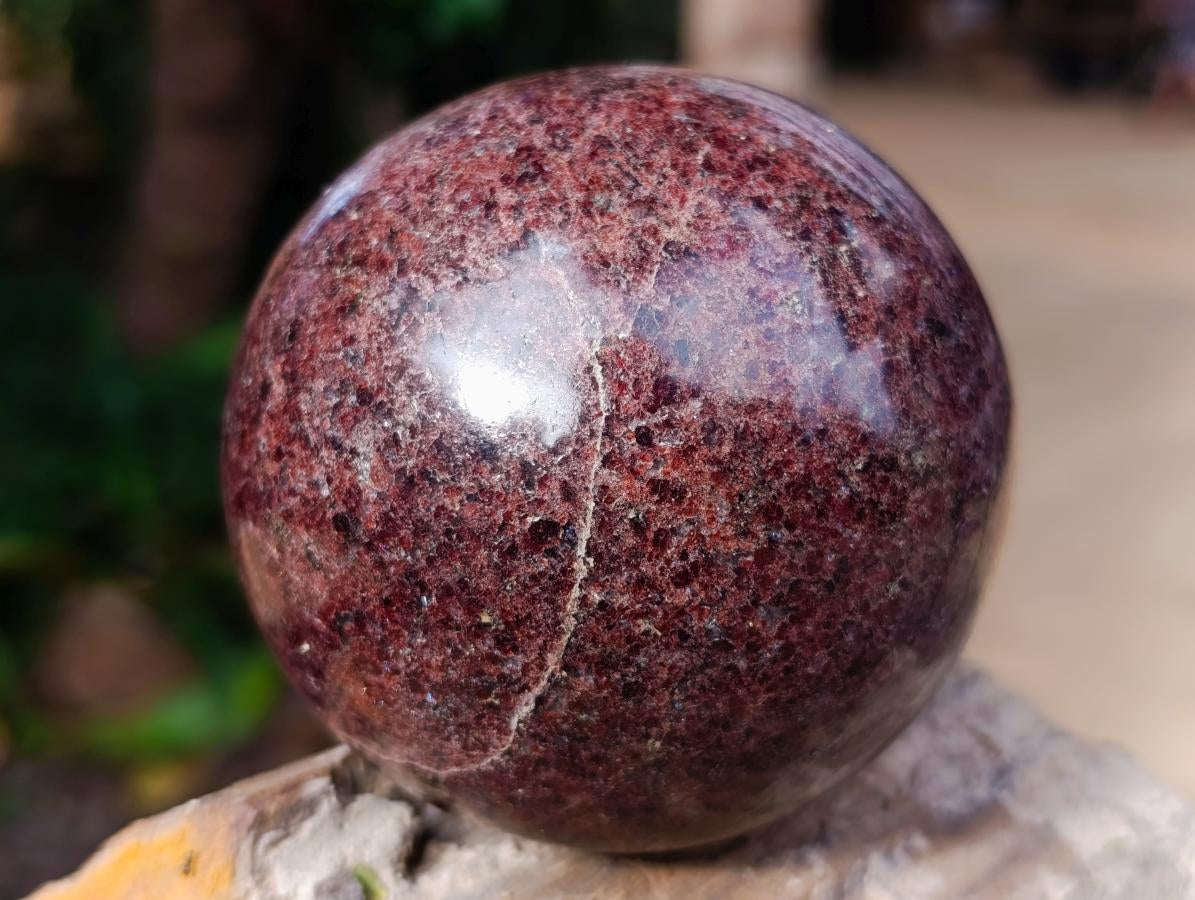 Polished Garnet Spheres x 2 From Mahajanga, Madagascar - Toprock Gemstones and Minerals 
