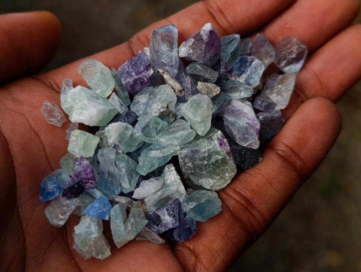 Natural Watermelon Fluorite Small Chips x 3.1kg Lot From Uis, Namibia - Toprock Gemstones and Minerals 