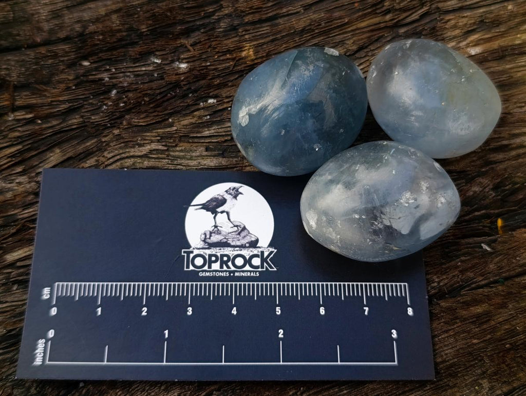 Polished Mini Blue Celestite Free Form Crystals x 20 From Sakoany, Madagascar - Toprock Gemstones and Minerals 