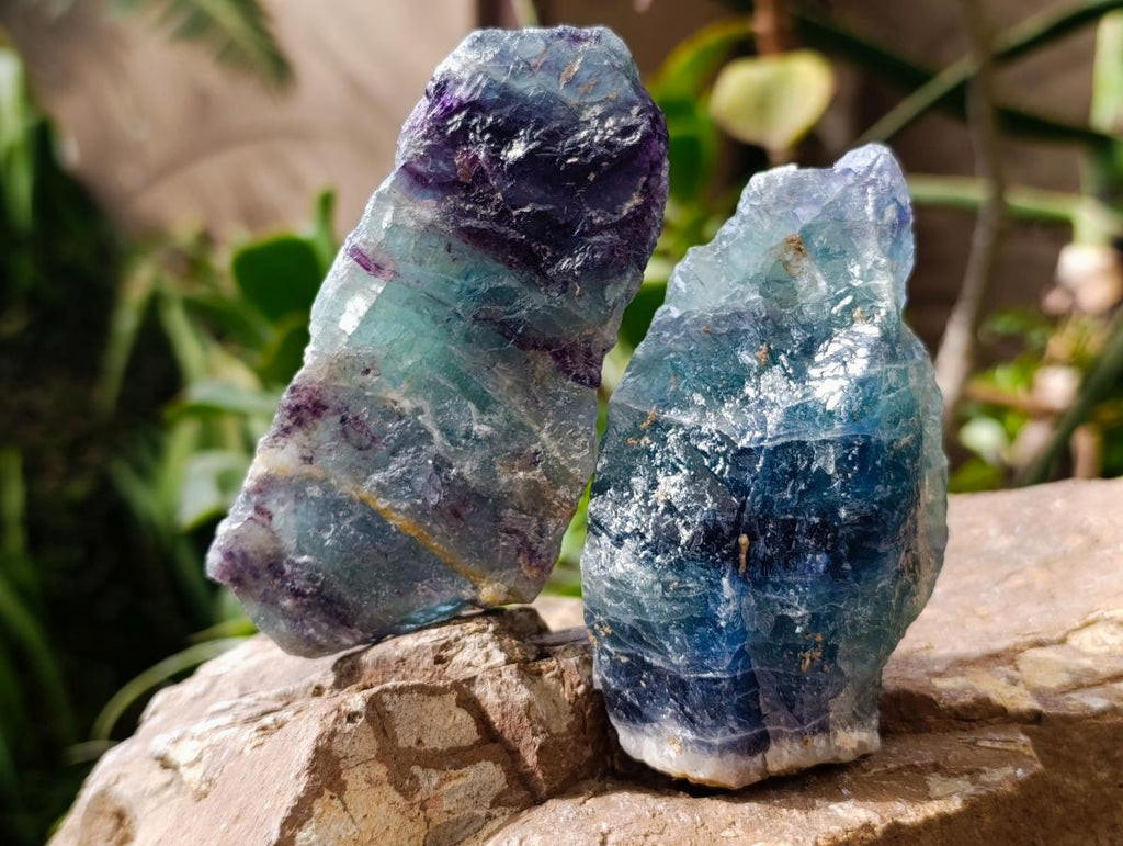 Natural Watermelon Fluorite Cobbed Specimens x 12 From Uis, Namibia - Toprock Gemstones and Minerals 