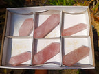 Polished Double Terminated Gemmy Rose Quartz Crystals x 6 From Madagascar - Toprock Gemstones and Minerals 