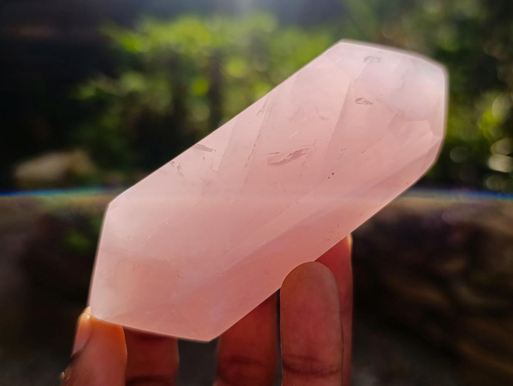 Polished Double Terminated Gemmy Rose Quartz Crystals x 6 From Madagascar - Toprock Gemstones and Minerals 