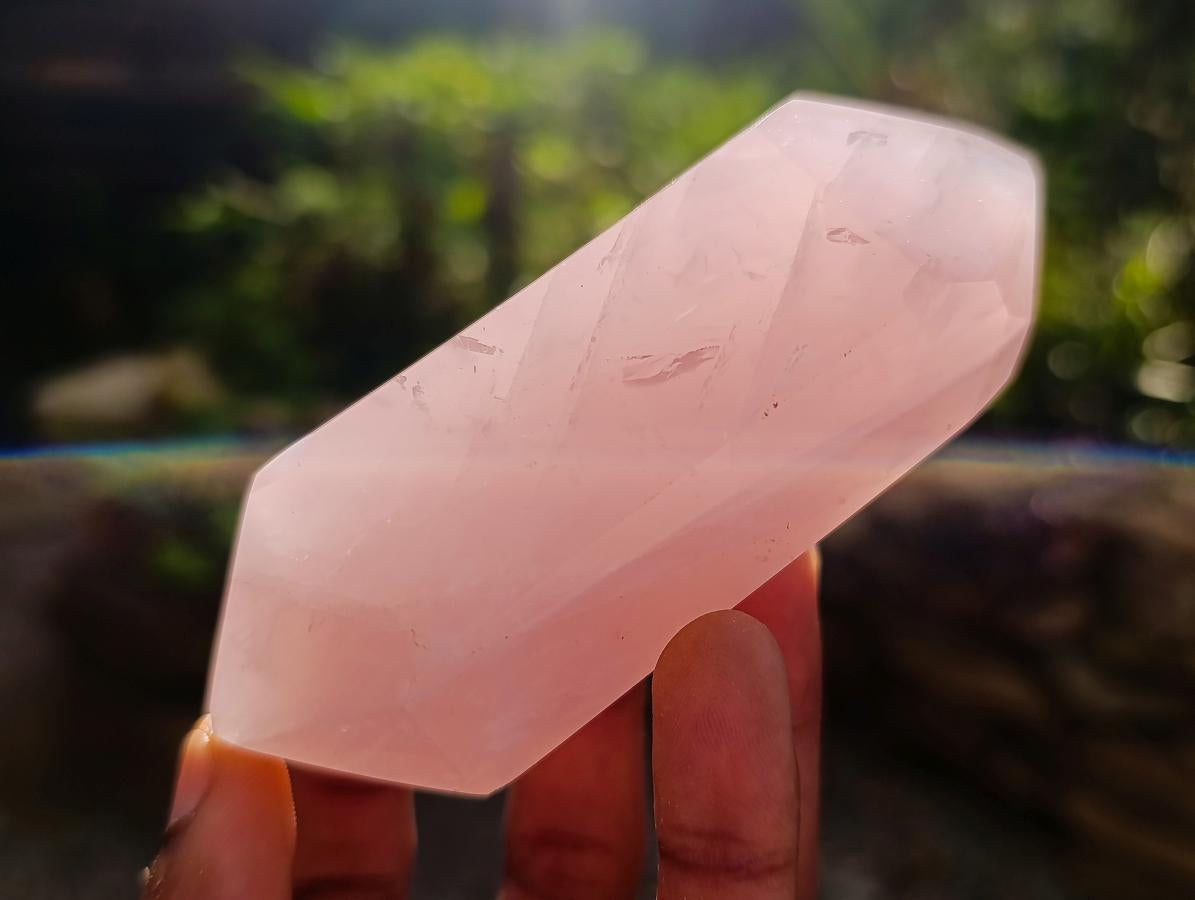 Polished Double Terminated Gemmy Rose Quartz Crystals x 6 From Madagascar - Toprock Gemstones and Minerals 