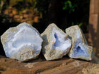 Natural Blue Lace Agate Geode Specimens x 12 From Nsanje, Malawi - Toprock Gemstones and Minerals 