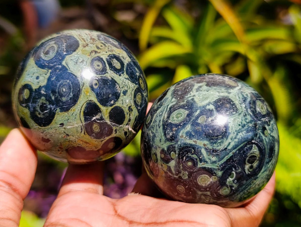 Polished Stromatolite Spheres x 6 From Katsepy, Madagascar - Toprock Gemstones and Minerals 
