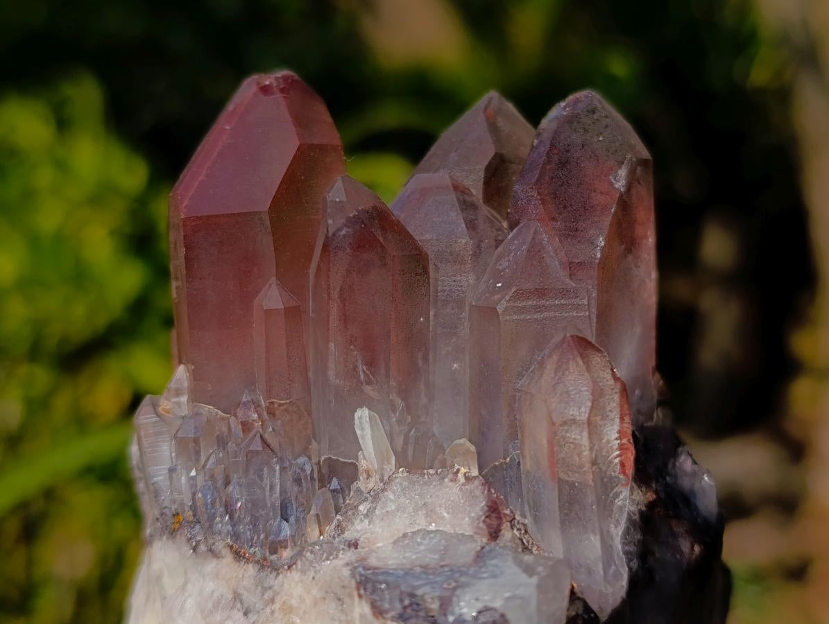 Natural Red Hematoid Quartz Clusters x 3 From Karoi, Zimbabwe - Toprock Gemstones and Minerals 