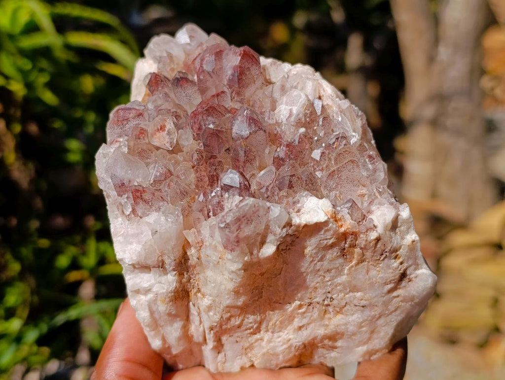 Natural Red Hematoid Quartz Clusters x 3 From Karoi, Zimbabwe - Toprock Gemstones and Minerals 