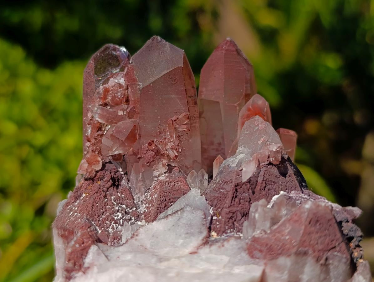 Natural Red Hematoid Quartz Clusters x 3 From Karoi, Zimbabwe - Toprock Gemstones and Minerals 