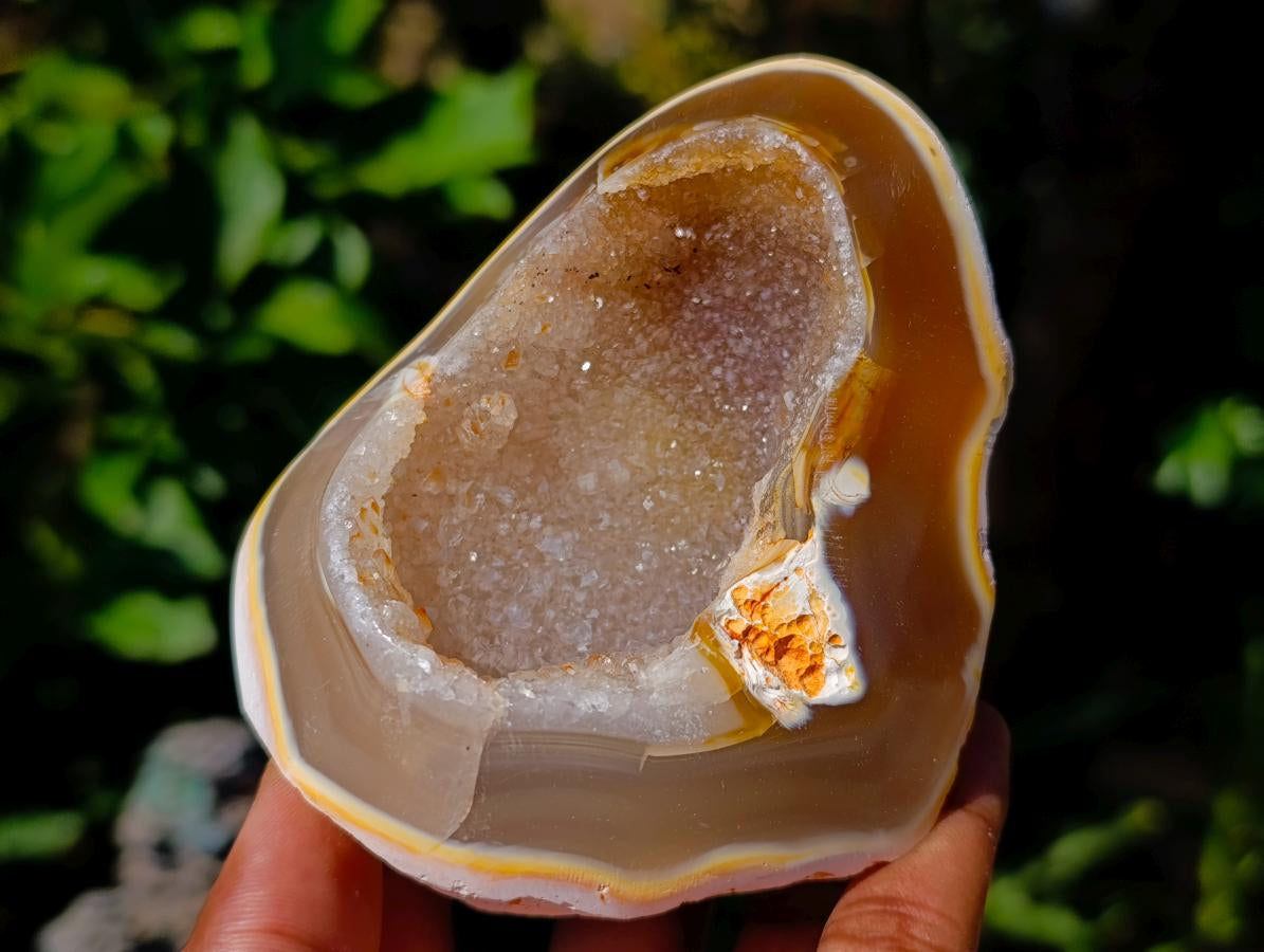 Polished Banded Agate with Crystalline Geodes x 6 From Maintirano, Madagascar - Toprock Gemstones and Minerals 