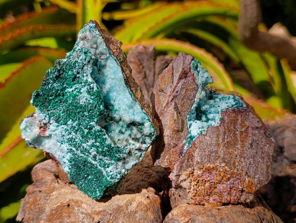 Natural Botryoidal Chrysocolla and Malachite Pseudomorph Specimens x 6 From Kolwezi, Congo - Toprock Gemstones and Minerals 
