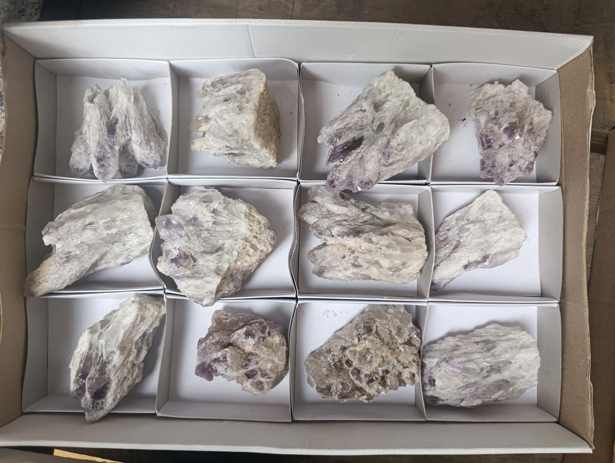 Natural Sugar Amethyst Clusters x 12 From Zambia - Toprock Gemstones and Minerals 