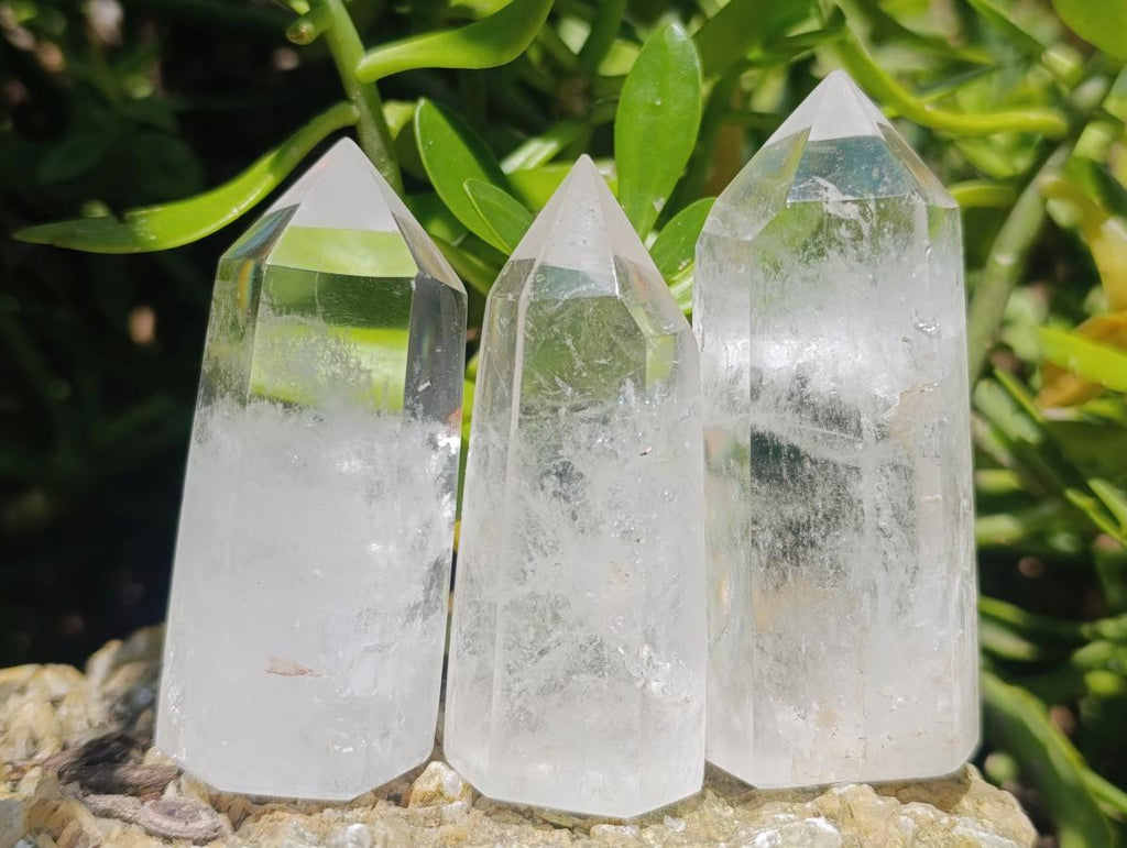 Polished Clear Quartz Crystal Points x 12 From Madagascar - Toprock Gemstones and Minerals 