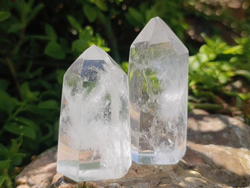 Polished Clear Quartz Crystal Points x 12 From Madagascar - Toprock Gemstones and Minerals 