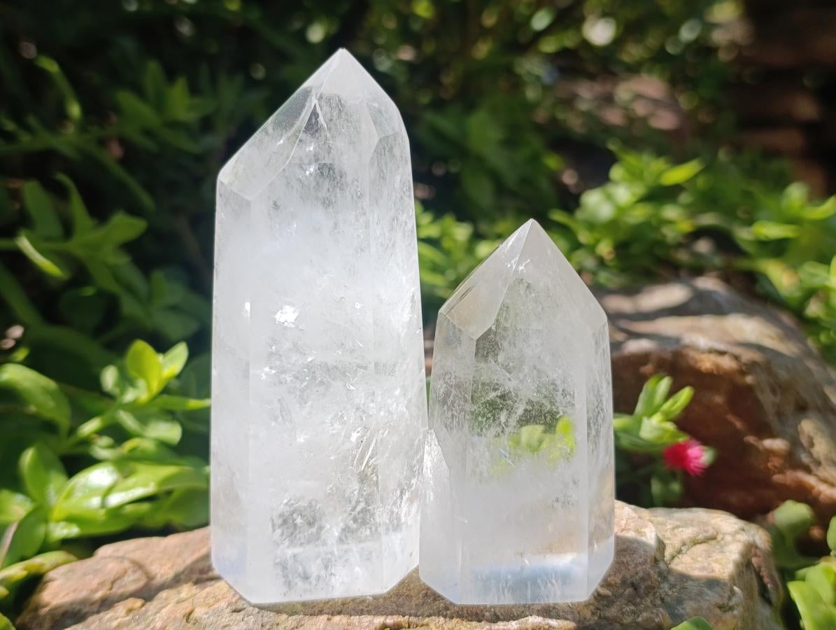 Polished Clear Quartz Crystal Points x 12 From Madagascar - Toprock Gemstones and Minerals 