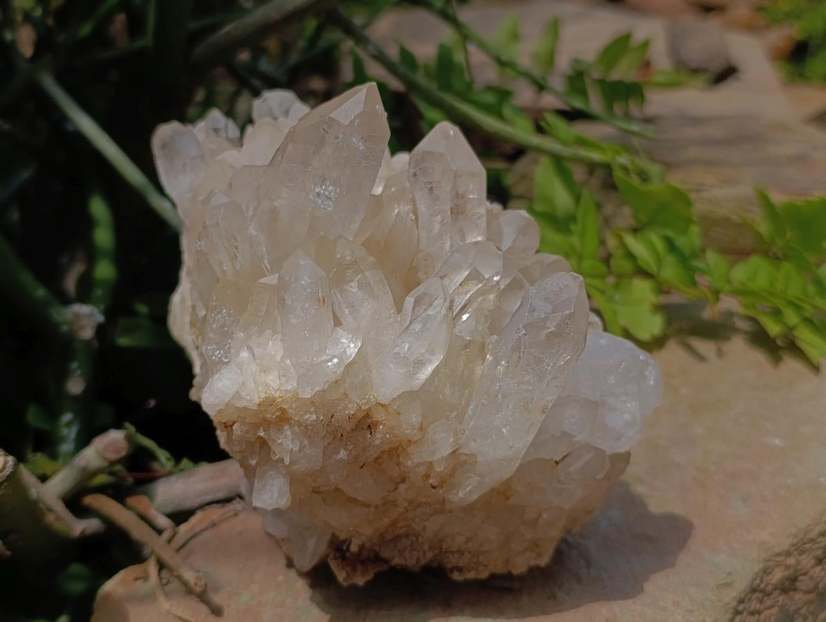 Natural Clear Quartz Crystal Clusters x 3 From Madagascar - Toprock Gemstones and Minerals 