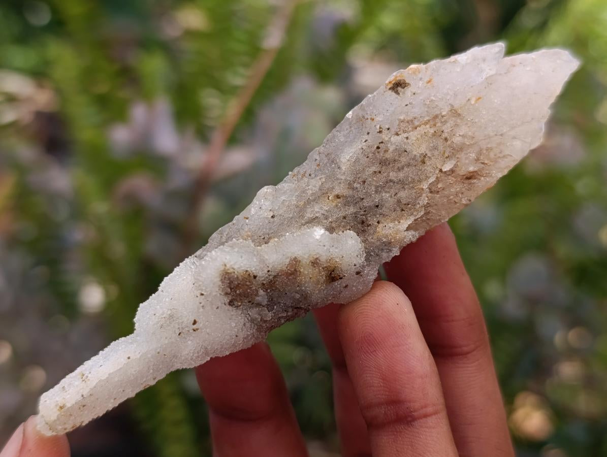 Natural Drusy Quartz Coated Spearhead Calcite Crystals x 12 From Albert's Mountain, Lesotho - Toprock Gemstones and Minerals 