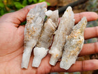 Natural Drusy Quartz Coated Spearhead Calcite Crystals x 12 From Albert's Mountain, Lesotho - Toprock Gemstones and Minerals 