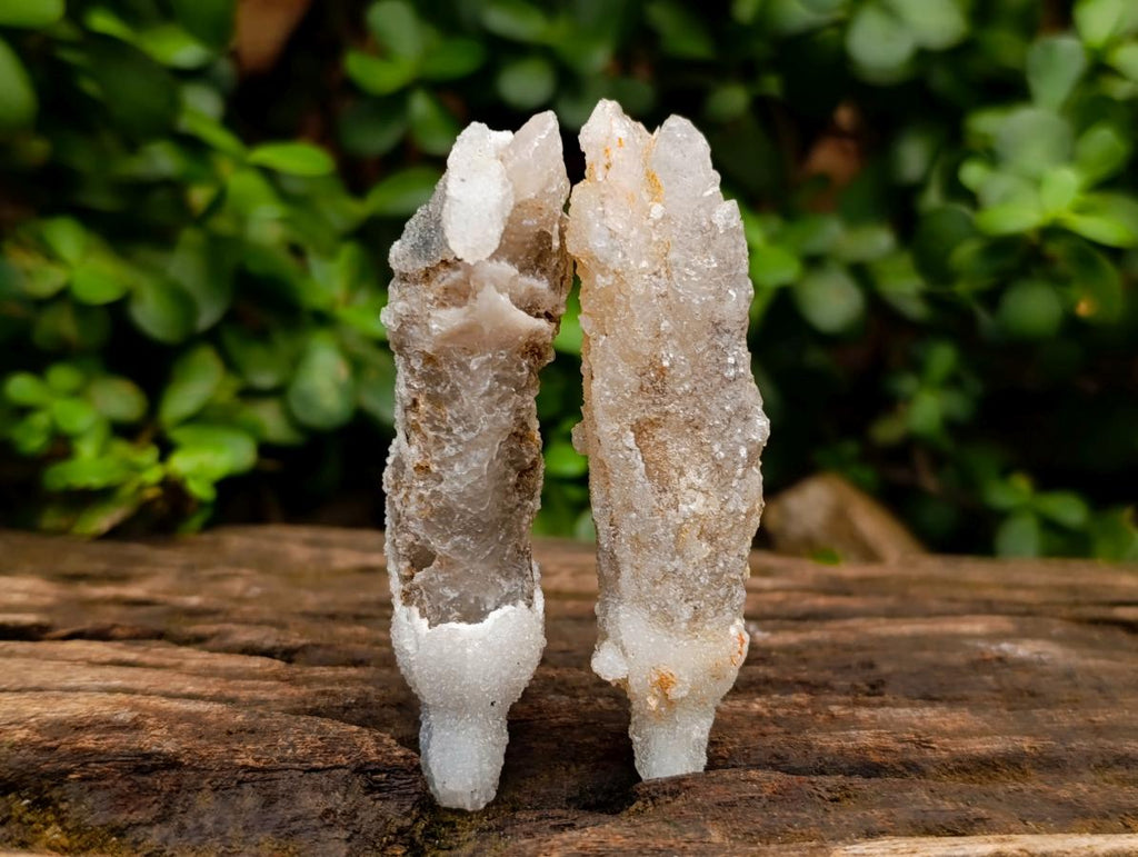 Natural Drusy Quartz Coated Spearhead Calcite Crystals x 12 From Albert's Mountain, Lesotho - Toprock Gemstones and Minerals 