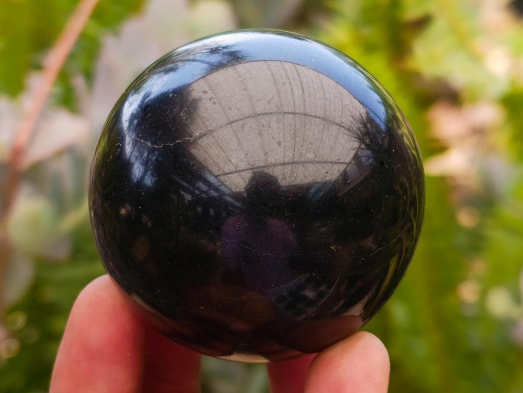Polished Black Basalt Spheres x 12 From Madagascar - Toprock Gemstones and Minerals 