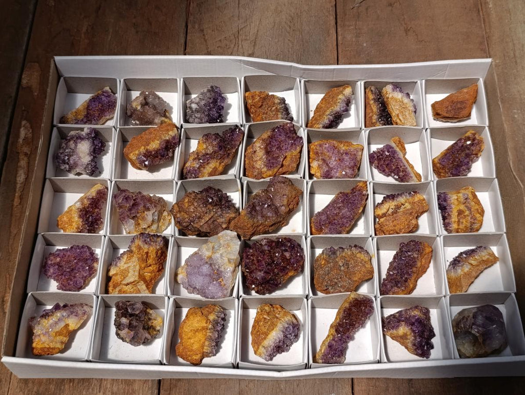 Natural Dark Purple Amethyst Quartz Crystal Plates x 35 From Boekenhouthoek, South Africa - Toprock Gemstones and Minerals 