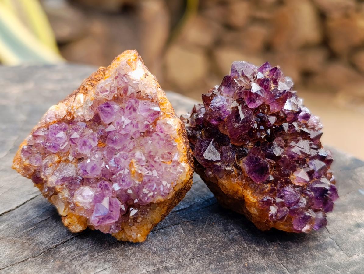 Natural Dark Purple Amethyst Quartz Crystal Plates x 35 From Boekenhouthoek, South Africa - Toprock Gemstones and Minerals 
