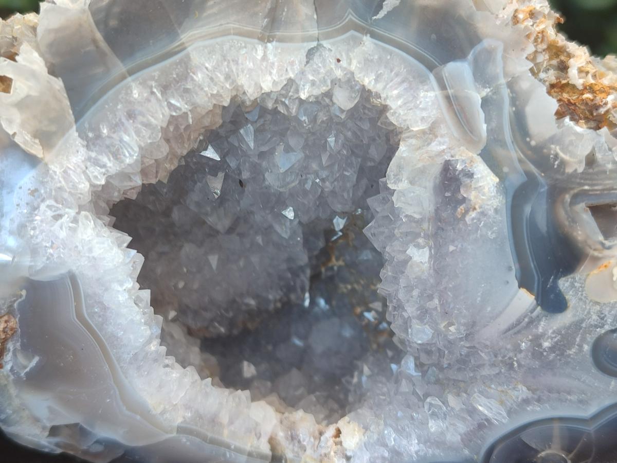 Polished Agate with Crystalline Geodes x 2 From Maintirano, Madagascar - Toprock Gemstones and Minerals 