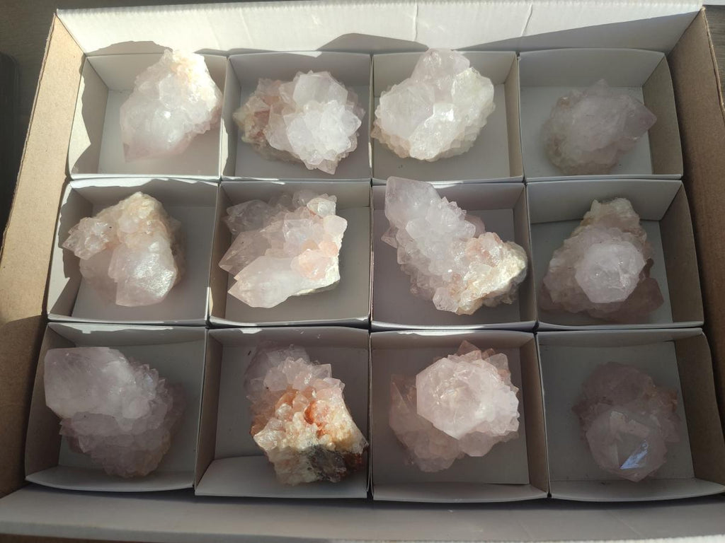 Natural Pale Lilac Cactus Flower Spirit Quartz Single Crystals x 12 From Boekenhouthoek, South Africa - Toprock Gemstones and Minerals 