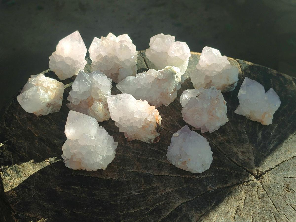 Natural Pale Lilac Cactus Flower Spirit Quartz Single Crystals x 12 From Boekenhouthoek, South Africa - Toprock Gemstones and Minerals 