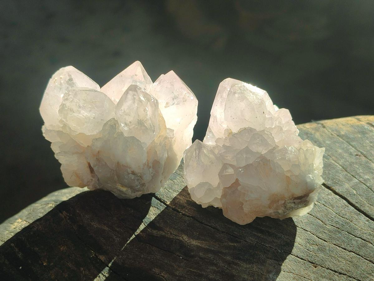 Natural Pale Lilac Cactus Flower Spirit Quartz Single Crystals x 12 From Boekenhouthoek, South Africa - Toprock Gemstones and Minerals 