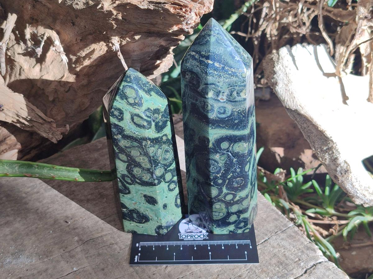 Polished Stromatolite Display Crystals x 3 From Katsepy, Madagascar - Toprock Gemstones and Minerals 