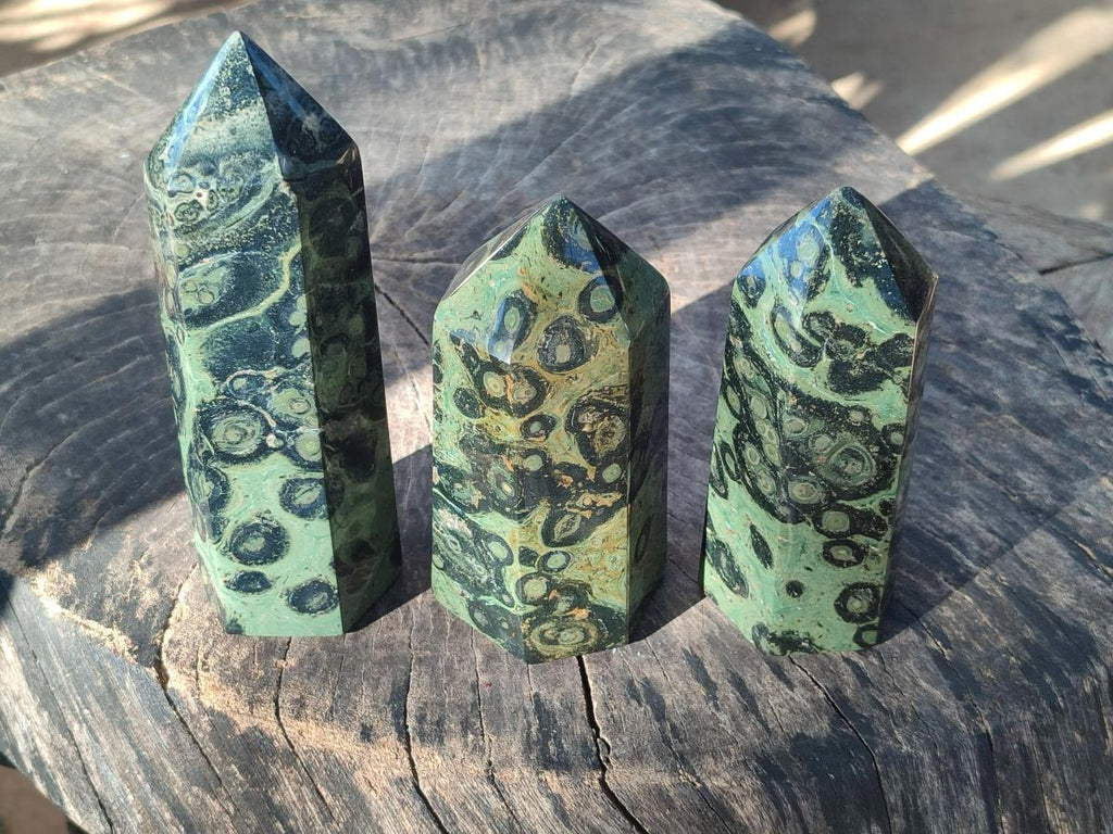 Polished Stromatolite Display Crystals x 3 From Katsepy, Madagascar - Toprock Gemstones and Minerals 