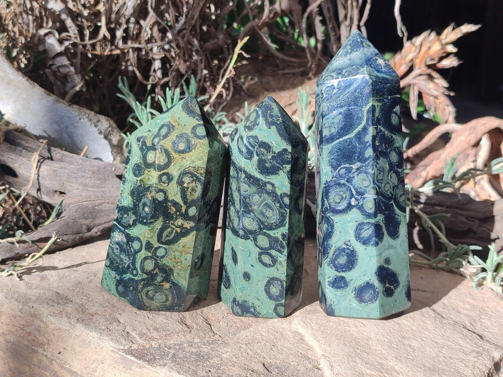 Polished Stromatolite Display Crystals x 3 From Katsepy, Madagascar - Toprock Gemstones and Minerals 