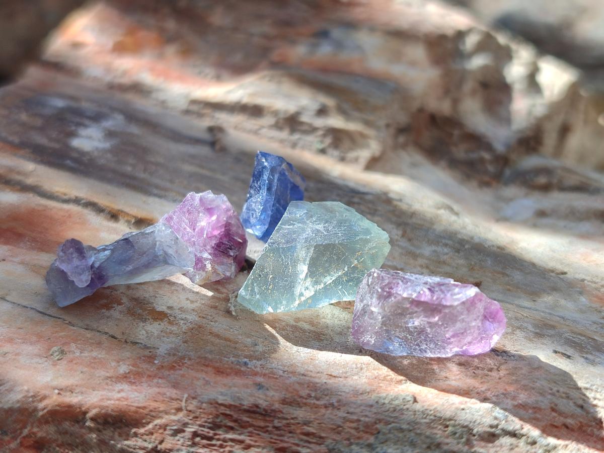 Natural Watermelon Fluorite Cobbed Specimens x 2.87 Kg  From Uis, Namibia - Toprock Gemstones and Minerals 