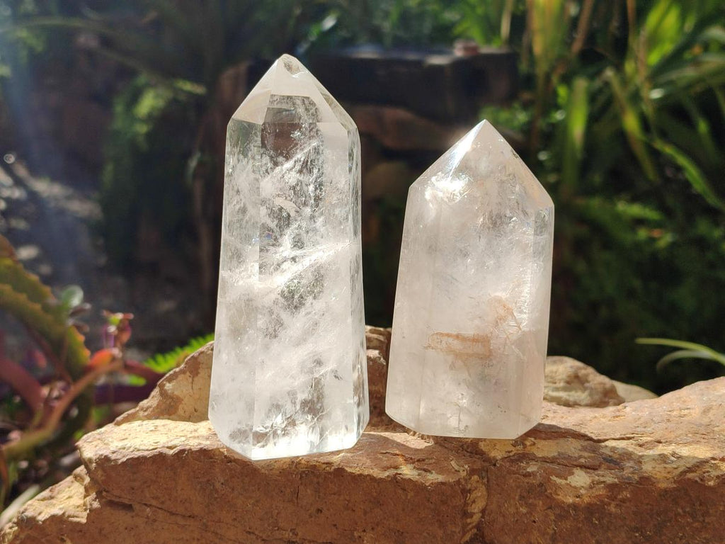 Polished Clear Quartz Dispaly Crystals x 3 From Madagascar - Toprock Gemstones and Minerals 