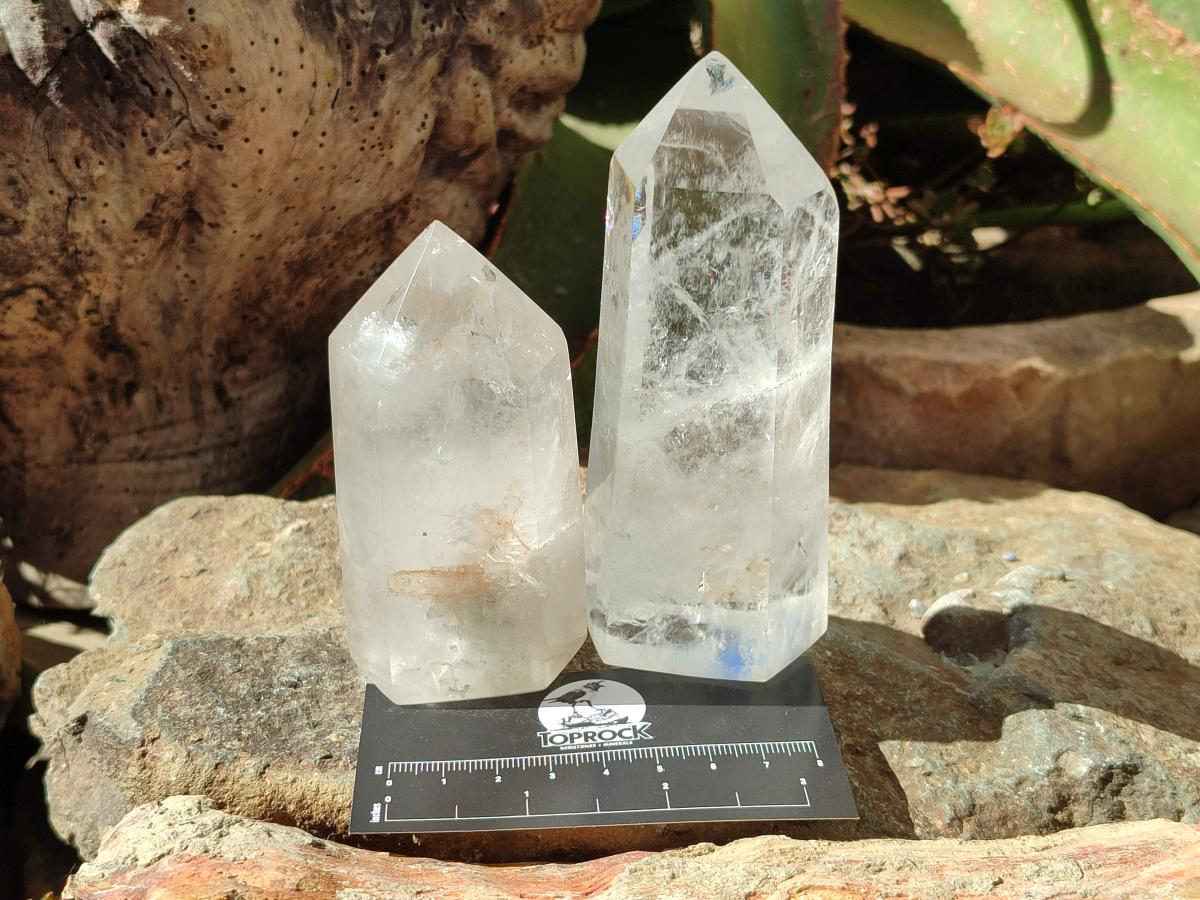 Polished Clear Quartz Dispaly Crystals x 3 From Madagascar - Toprock Gemstones and Minerals 
