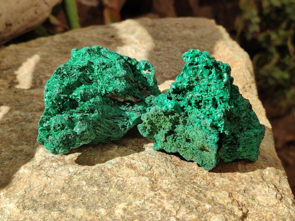 Natural Silky Malachite Specimens x 3 From Kasompe, Congo - Toprock Gemstones and Minerals 