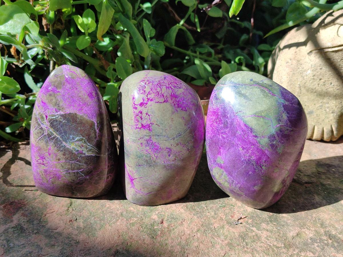 Polished Stichtite Standing Free Forms x 4 From Barberton, South Africa - Toprock Gemstones and Minerals 
