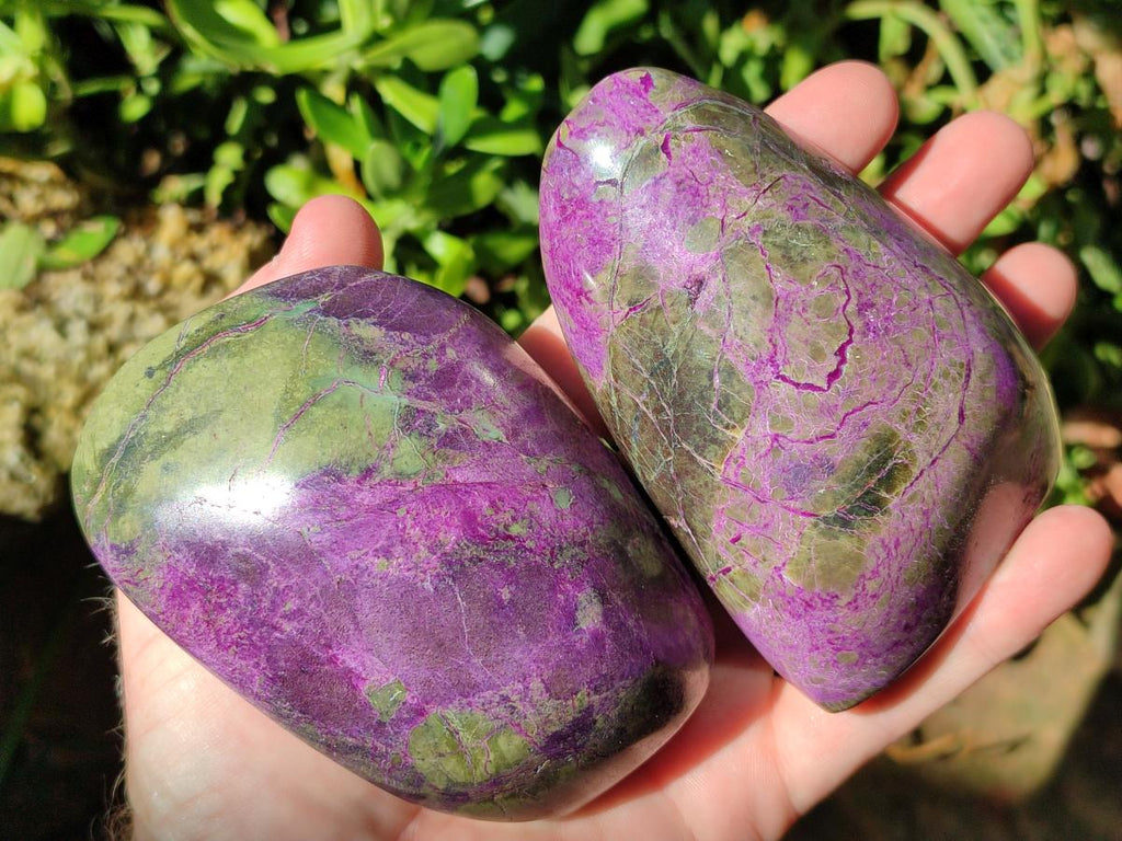 Polished Stichtite Standing Free Forms x 4 From Barberton, South Africa - Toprock Gemstones and Minerals 