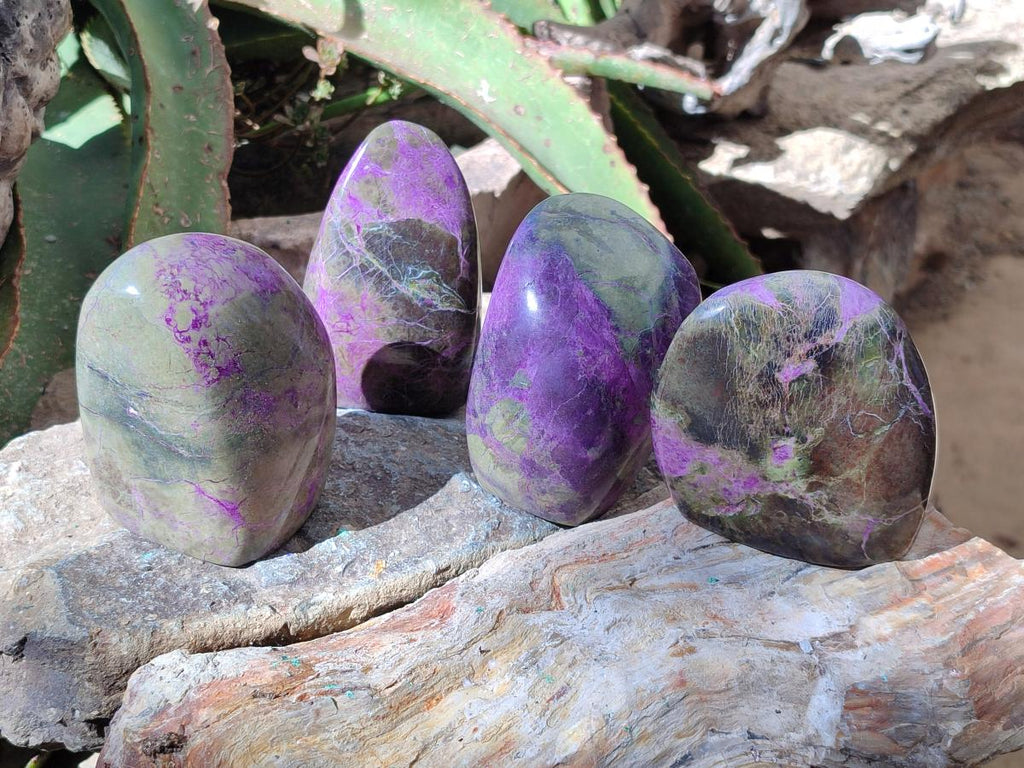 Polished Stichtite Standing Free Forms x 4 From Barberton, South Africa - Toprock Gemstones and Minerals 