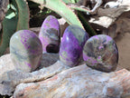 Polished Stichtite Standing Free Forms x 4 From Barberton, South Africa - Toprock Gemstones and Minerals 