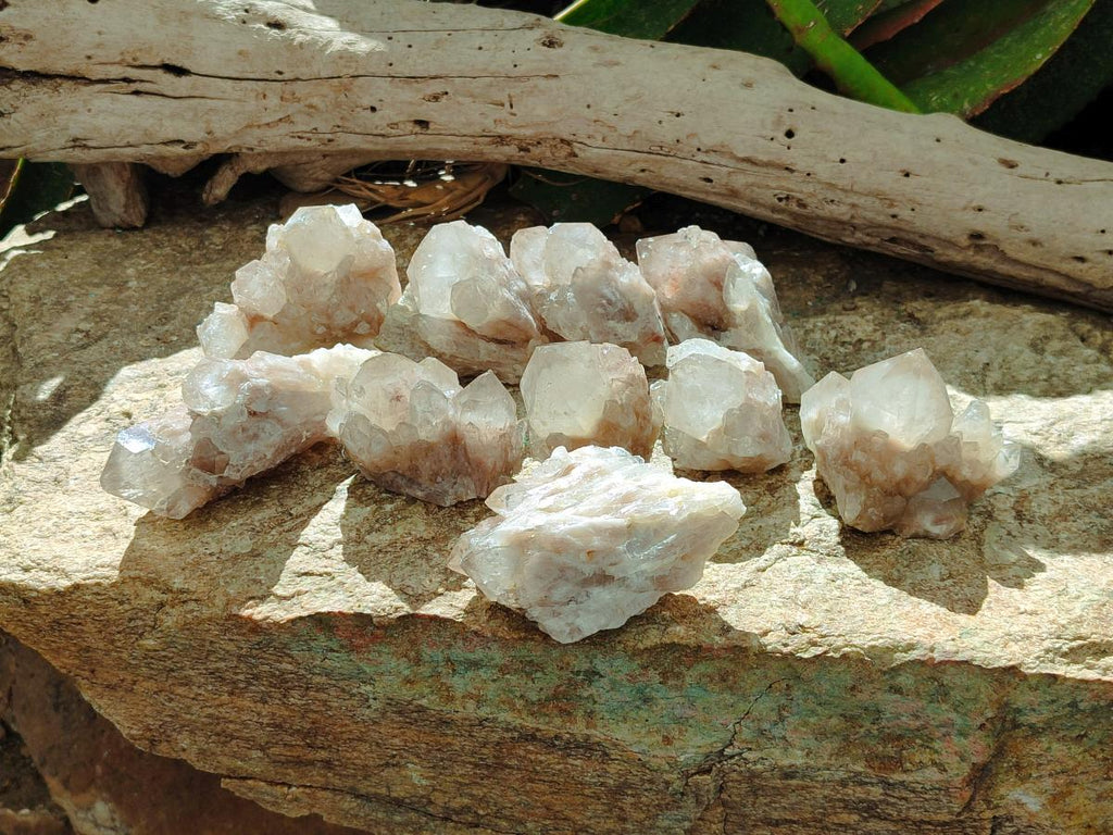 Natural Golden Luena Quartz Clusters x 12 From Luena, Congo - Toprock Gemstones and Minerals 