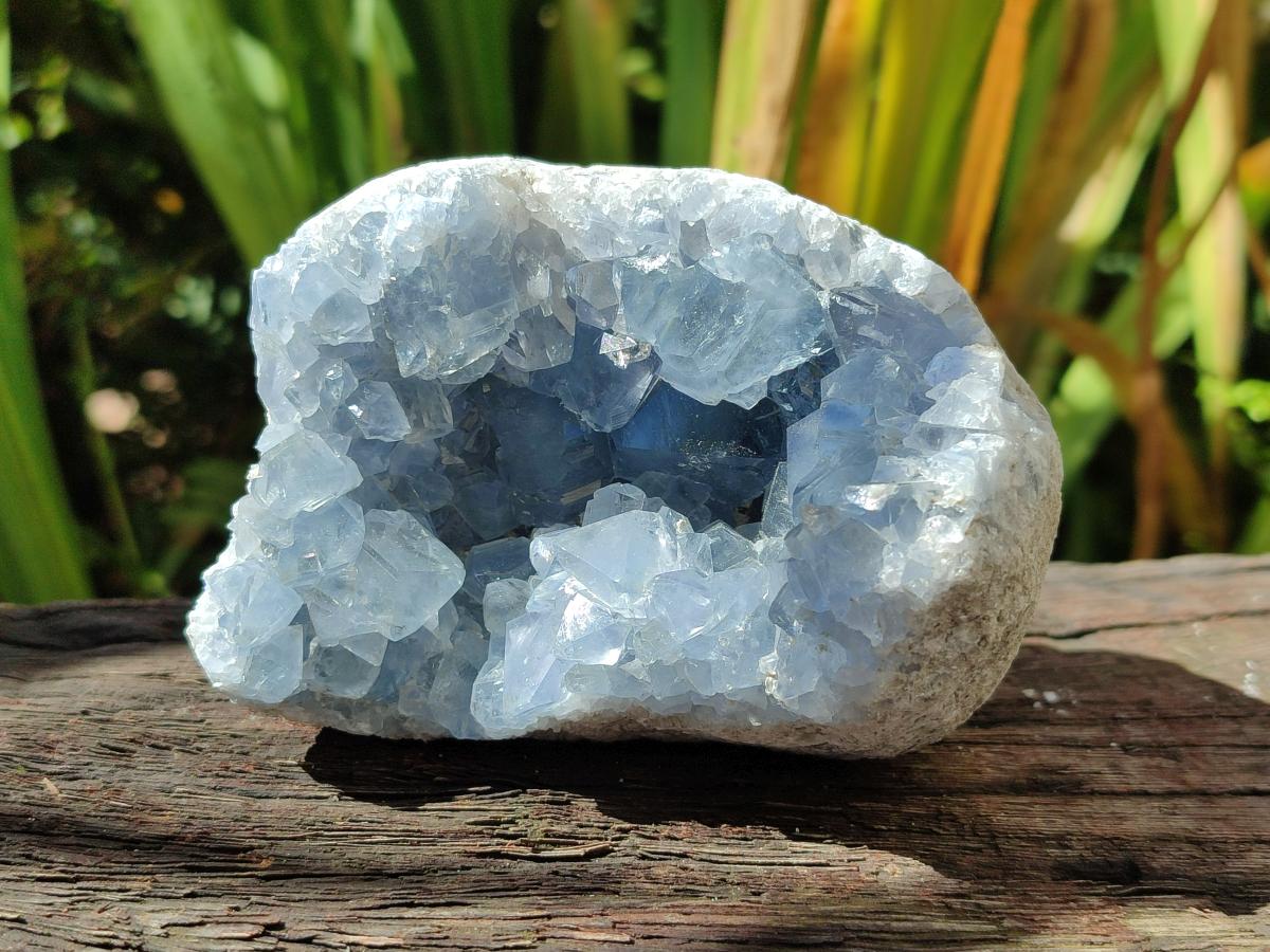 Natural Blue Celestite Geode Cluster Specimens x 2 From Sakoany, Madagascar - Toprock Gemstones and Minerals 