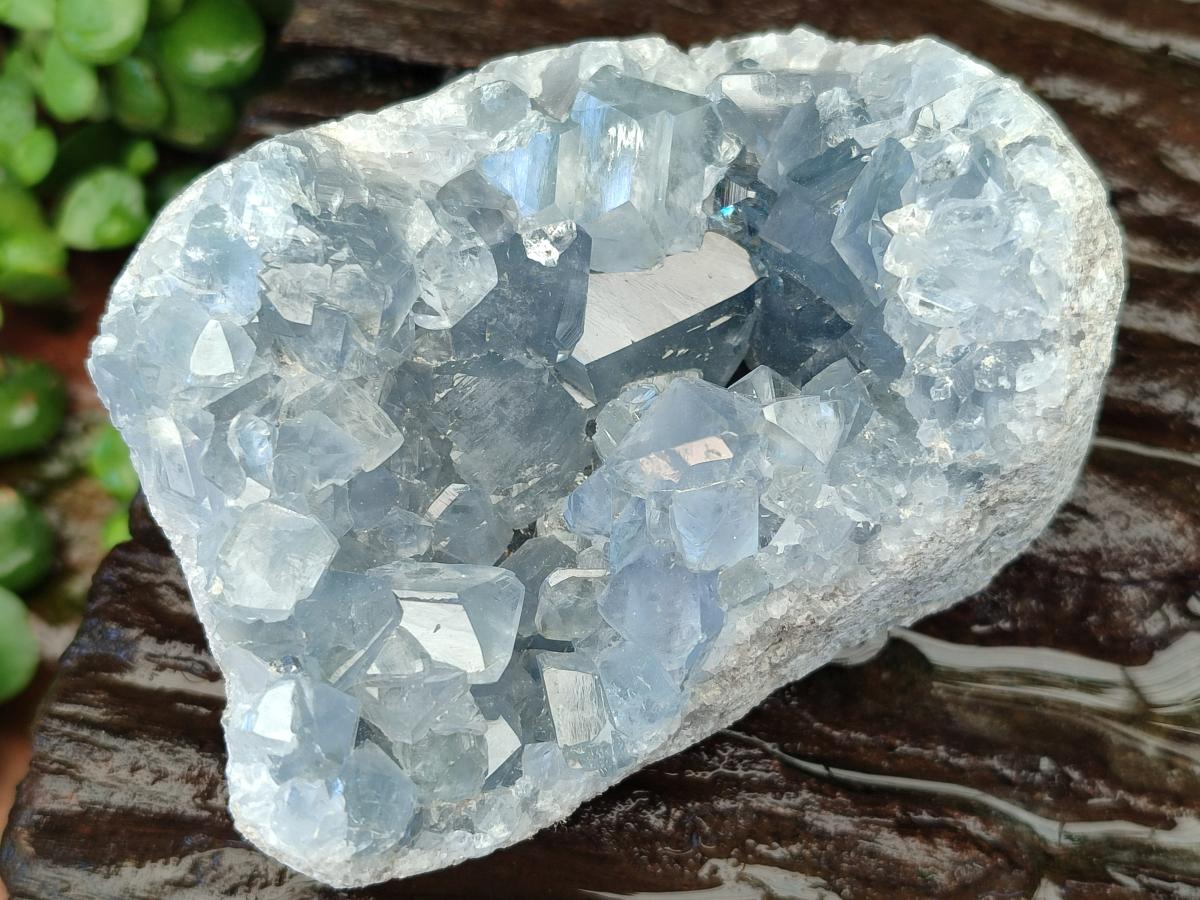 Natural Blue Celestite Geode Cluster Specimens x 2 From Sakoany, Madagascar - Toprock Gemstones and Minerals 