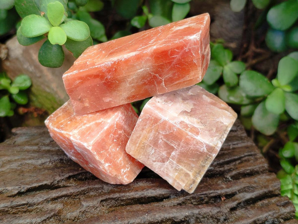 Natural Rhombohedral Sunset Orange Calcite Specimens x 24 From Spitzkop, Namibia - Toprock Gemstones and Minerals 